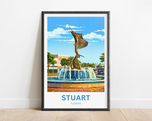 Stuart, Florida  Travel Poster - Sailfish Capital of the World