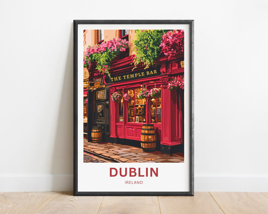 Dublin Travel Poster- Irish Spirit Lives Here
