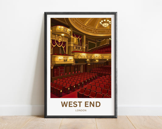 West End Travel Poster - London Theatre View