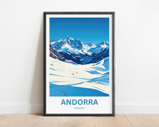 Andorra Travel Poster- Ski View