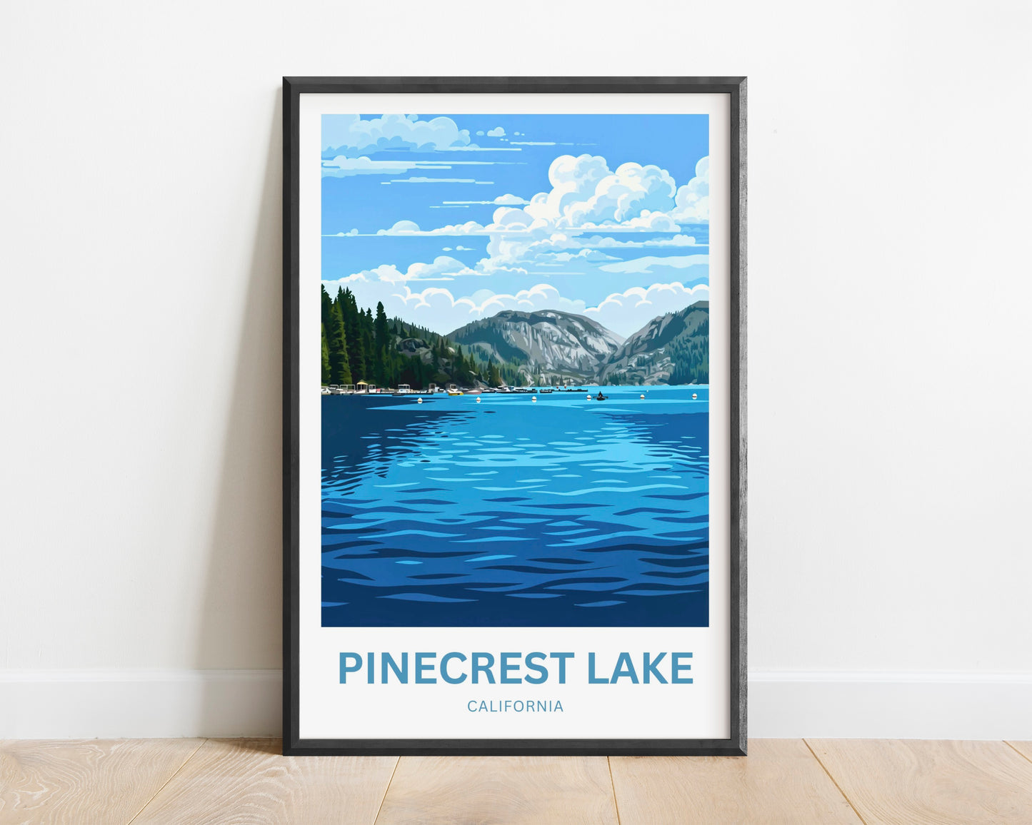 Pinecrest Lake Travel Poster - California Wilderness Calm