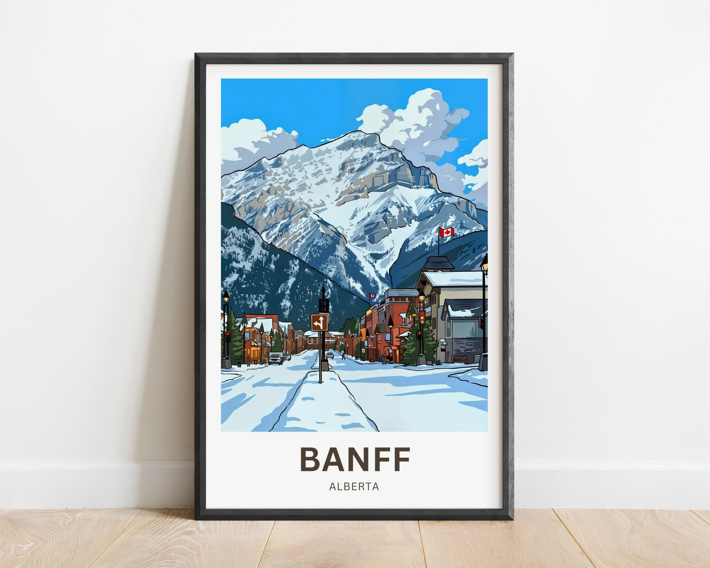 Banff Avenue Travel Poster- Winter