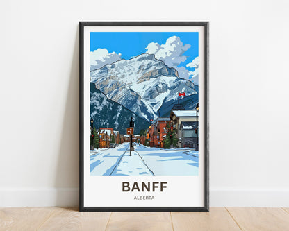Banff Avenue Travel Poster- Winter