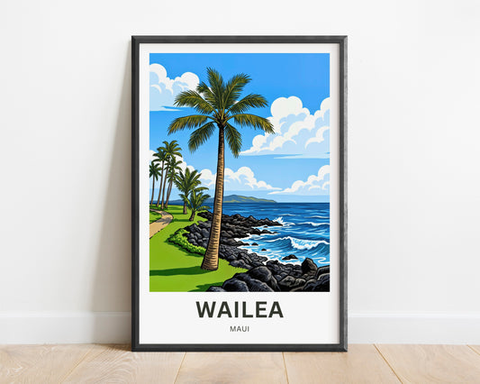 Wailea Travel Poster -  Blue Waters of Maui