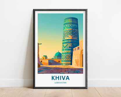 Khiva Travel Poster -  Minarets & History