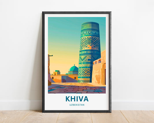 Khiva Travel Poster -  Minarets & History