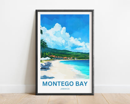Montego Bay Travel Poster - Serene Vacation Beach of Jamaica