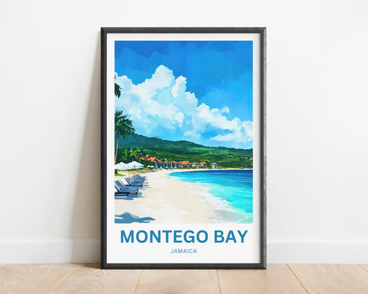 Montego Bay Travel Poster - Serene Vacation Beach of Jamaica