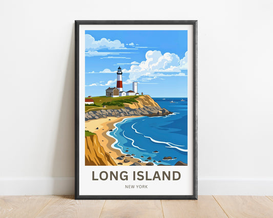 Long Island Travel Poster -  Iconic Light House