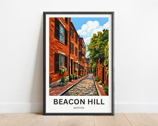 Beacon Hill Travel Poster -  Classic Streets of Boston