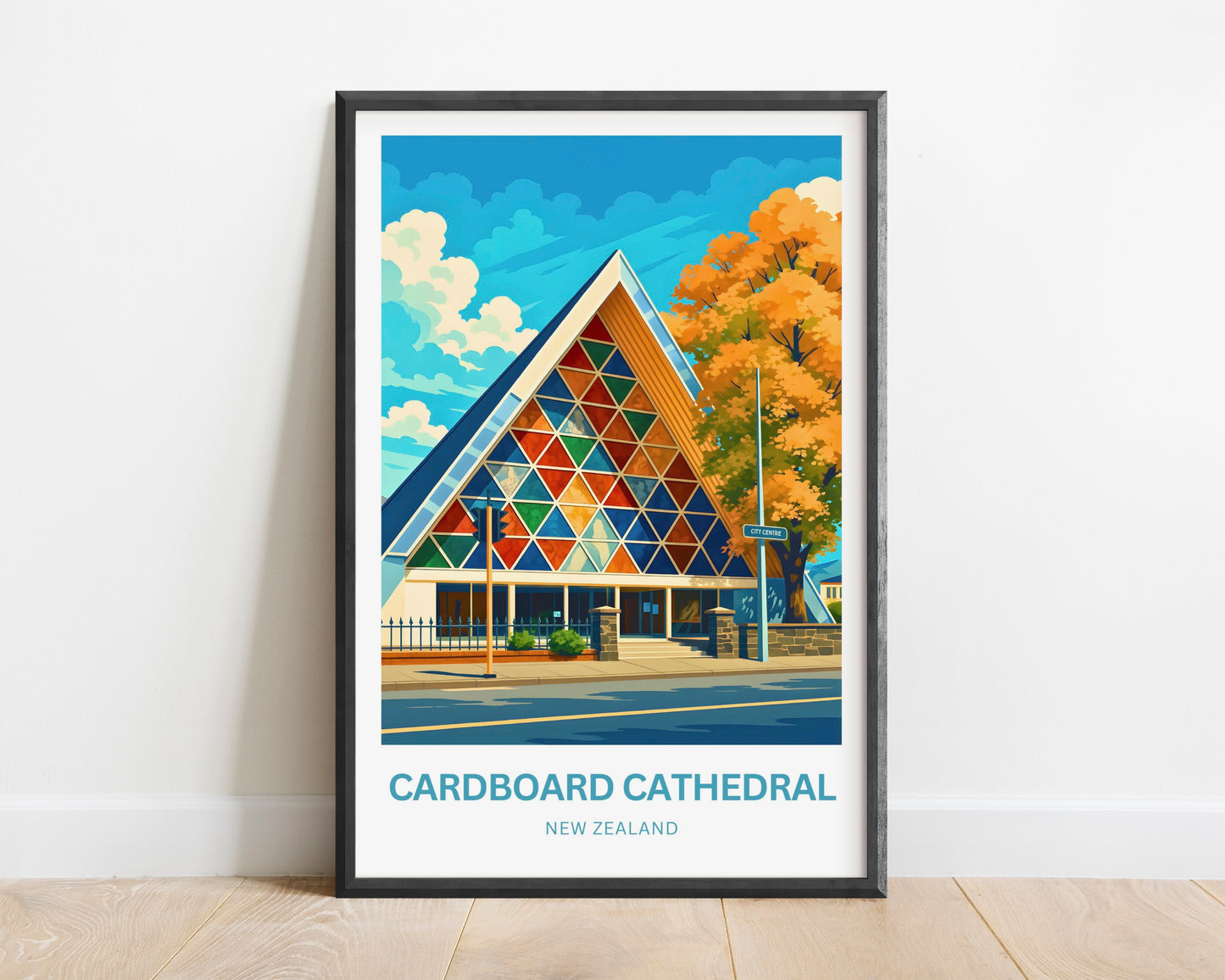 Cardboard Cathedral Travel Poster - Shigeru Ban's Masterpiece