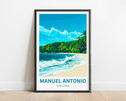 Manuel Antonio Travel Poster - Captivating Sandy Beach in Costa Rica