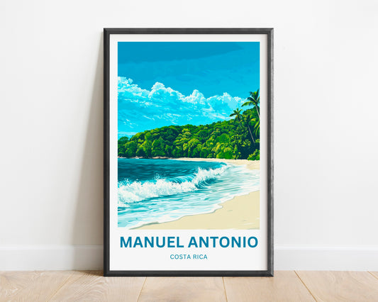 Manuel Antonio Travel Poster - Captivating Sandy Beach in Costa Rica