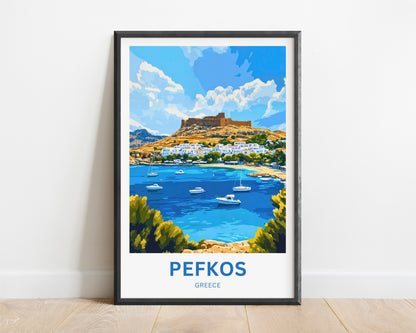Pefkos Travel Poster - Island Charm