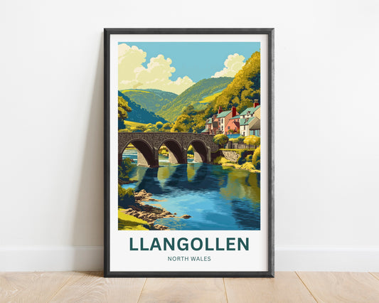 Llangollen Travel Poster - Captivating River Tranquility