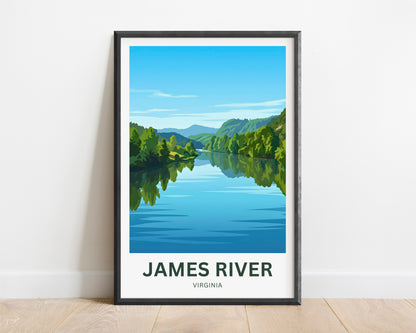 James River Travel Poster - Virginia Serene Water