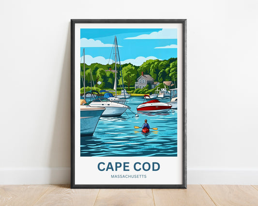 Cape Cod Travel Poster - Sails into Adventure