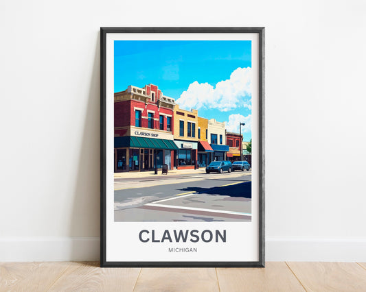 Clawson Travel Poster - Downtown Days – Clawson, MI