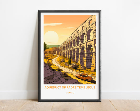 Aqueduct of Padre Tembleque Travel Poster - Scenic Monument