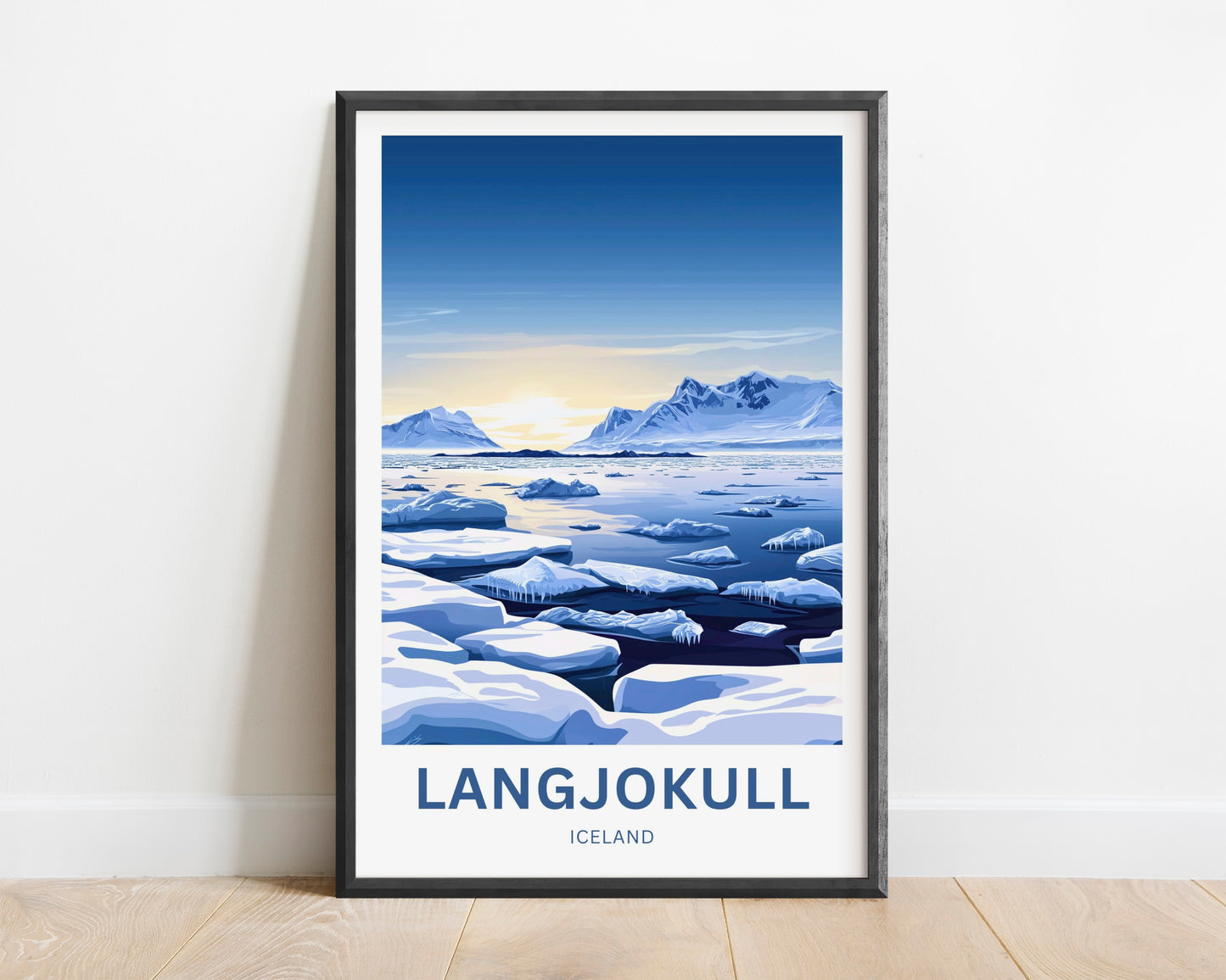 Langjökull Travel Poster - Mesmerizing White Silence