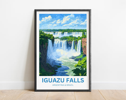 Iguazu Falls Travel Poster - A Symphony of Waterfalls