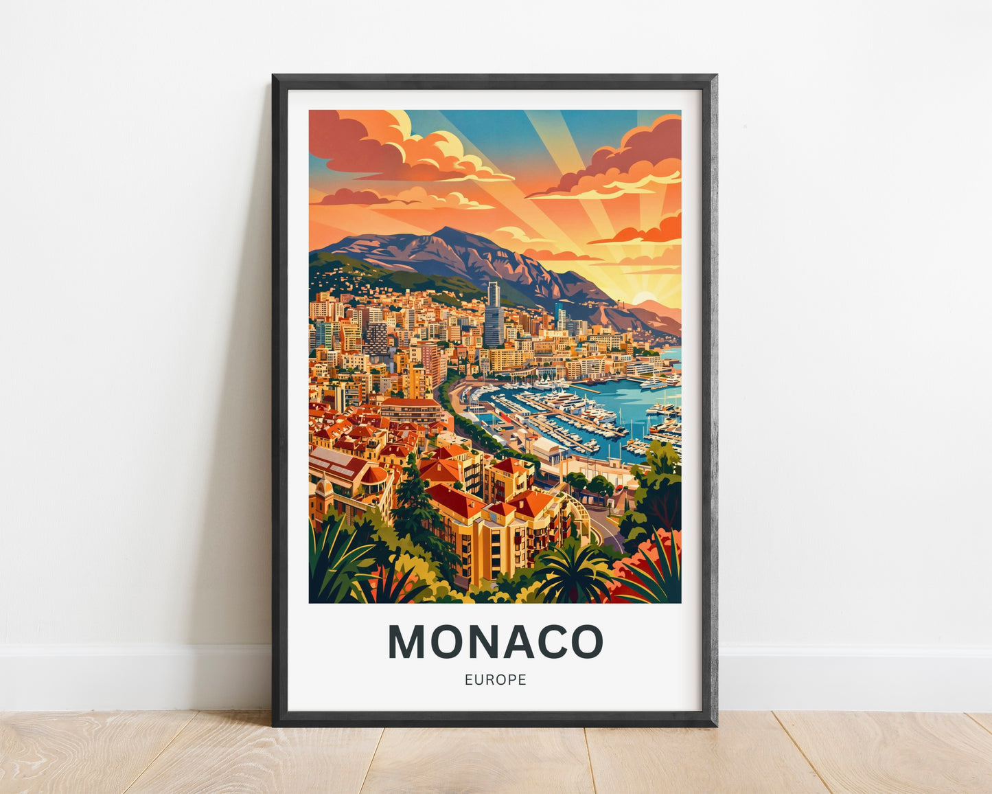Monaco  Travel Poster - Stunning Sunset