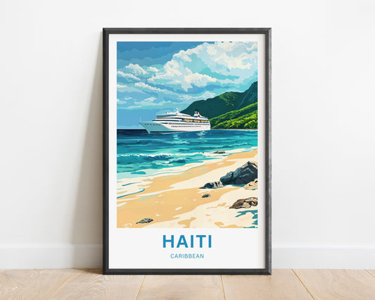 Haiti Travel Poster - Sailing to Haitian Shores