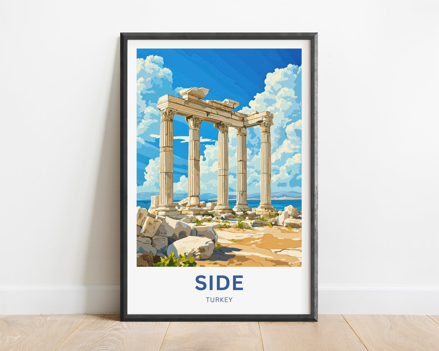 Side, Turkey Travel Poster - Apollo’s Temple