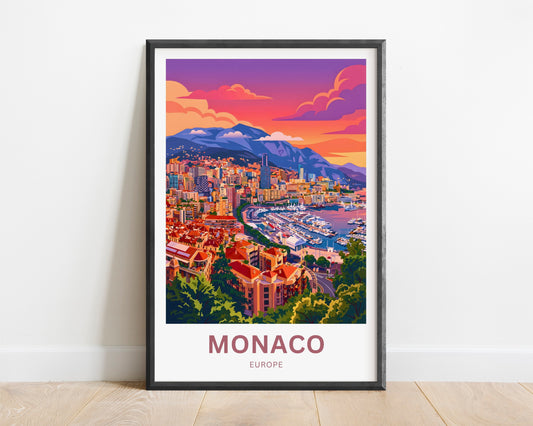 Monaco  Travel Poster - Mesmerizing Harbor View