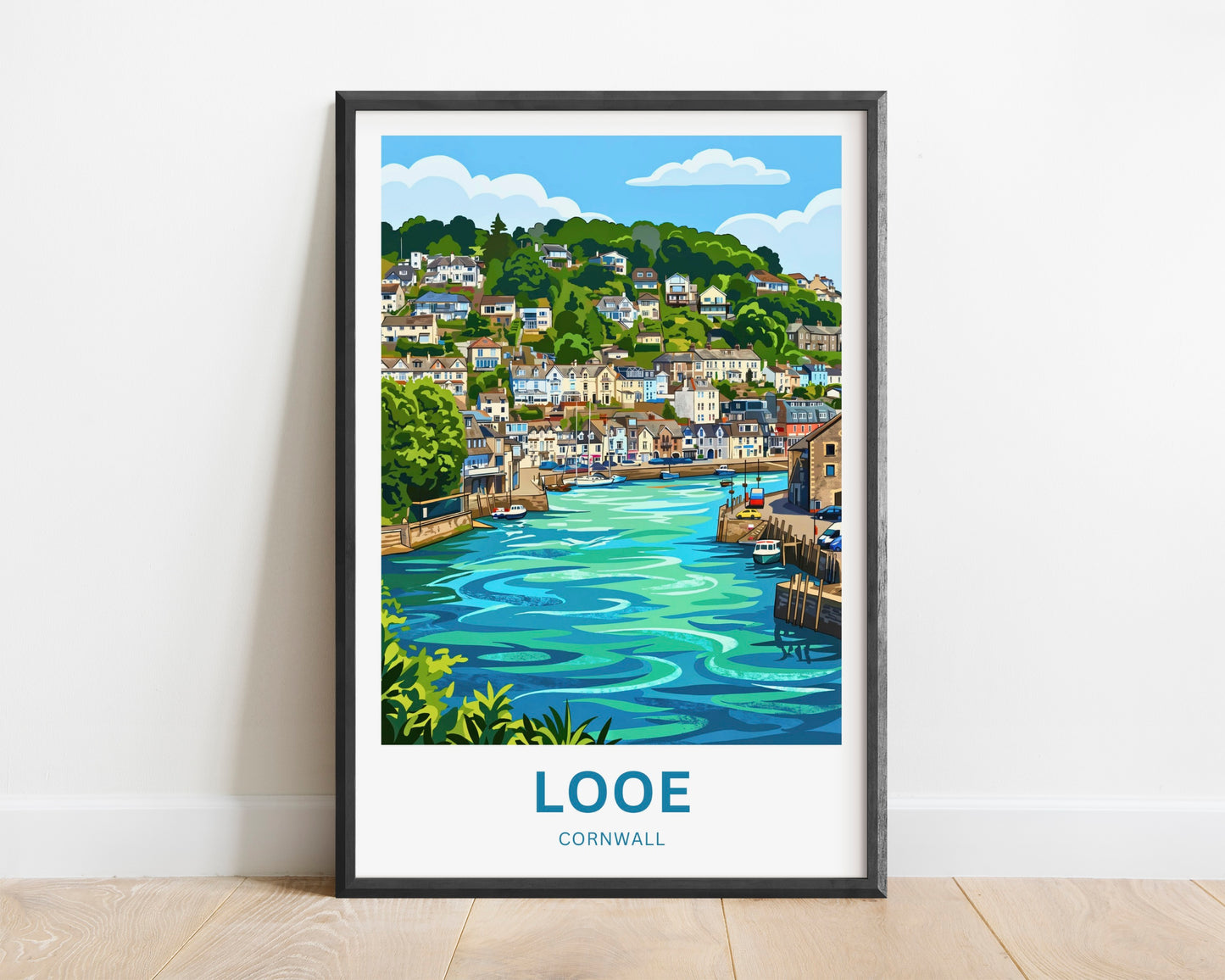Looe, Cornwall Travel Poster - Seaside Calm