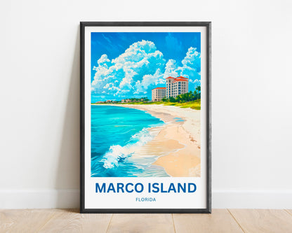 Marco Island Travel Poster- Escape to Sun-Kissed Island Shores of Florida