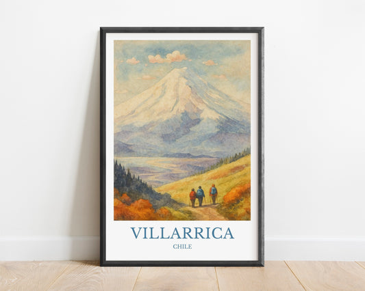 Villarrica, Watercolor design poster, Chile Print, Villarrica Wall Art