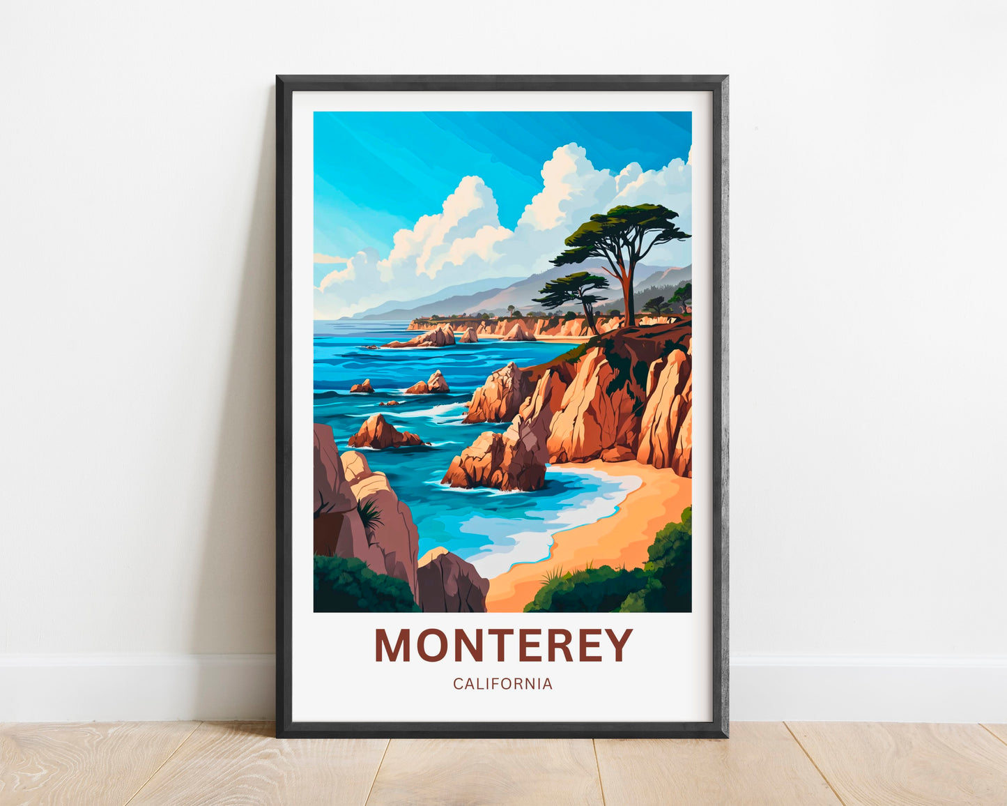 Monterey Travel Poster - California Beautiful Pacific Coastline