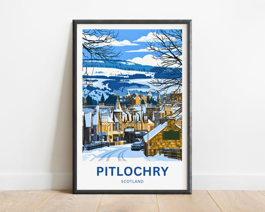 Pitlochry Travel Poster - Scotland Highland Calm