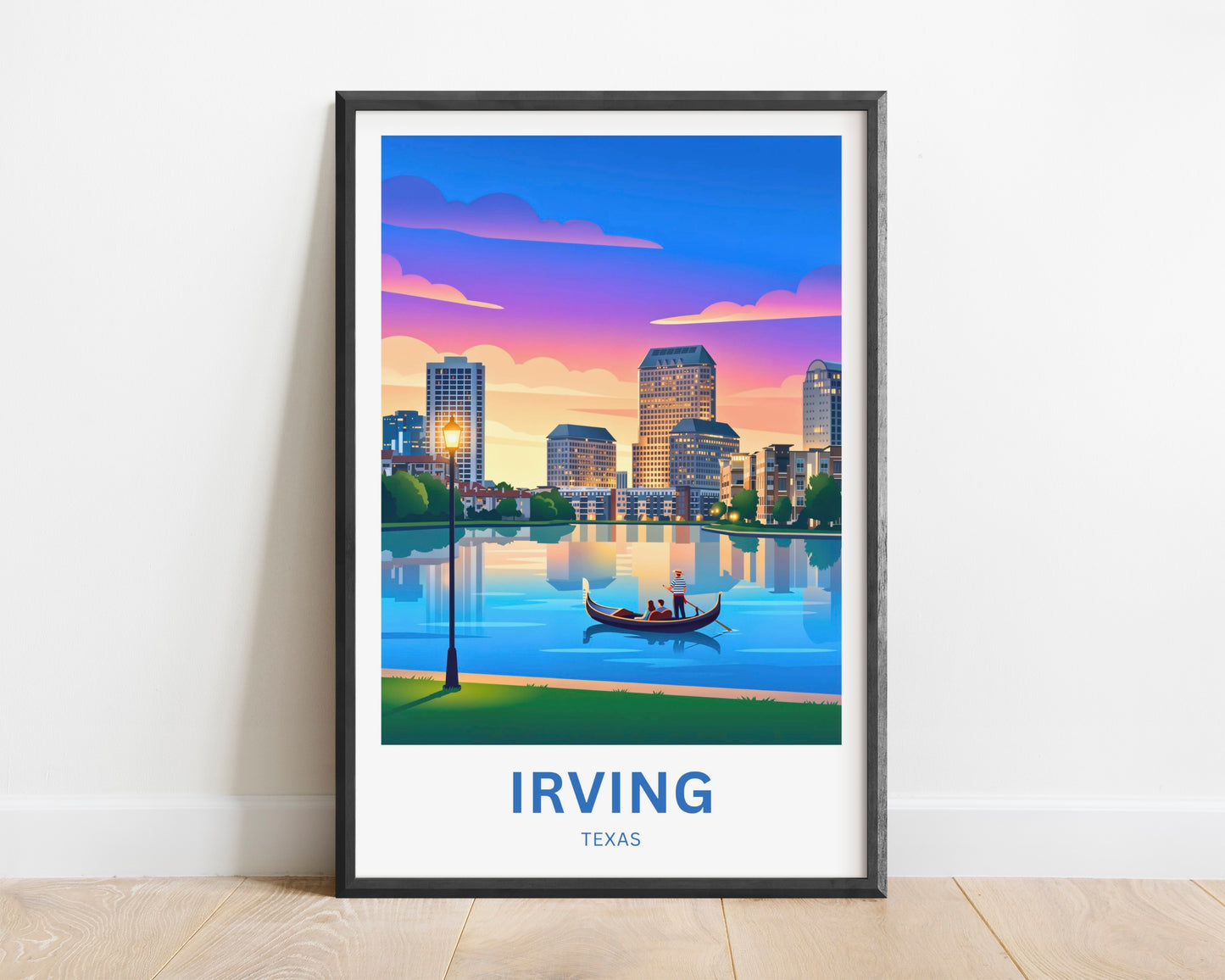 Las Colinas Irving, Texas Travel Poster - Lake Carolyn