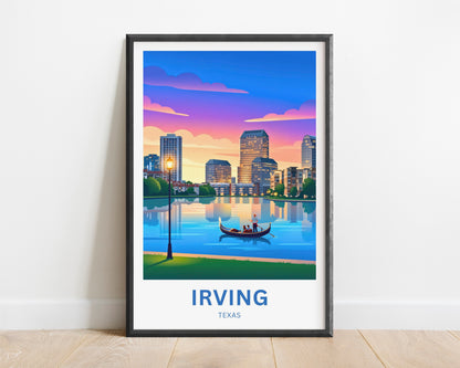 Las Colinas Irving, Texas Travel Poster - Lake Carolyn