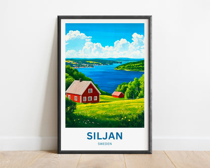 Lake Siljan Travel Poster - Tranquil Waters of Siljan Sweden