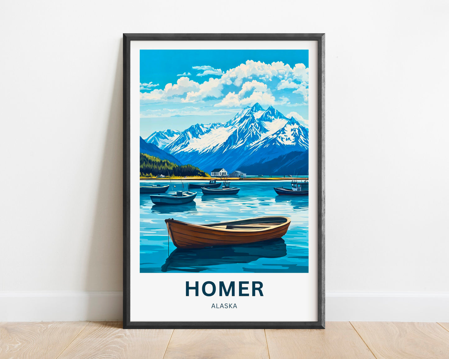 Homer Travel Poster - Stunning Alaska's Fishing landscape