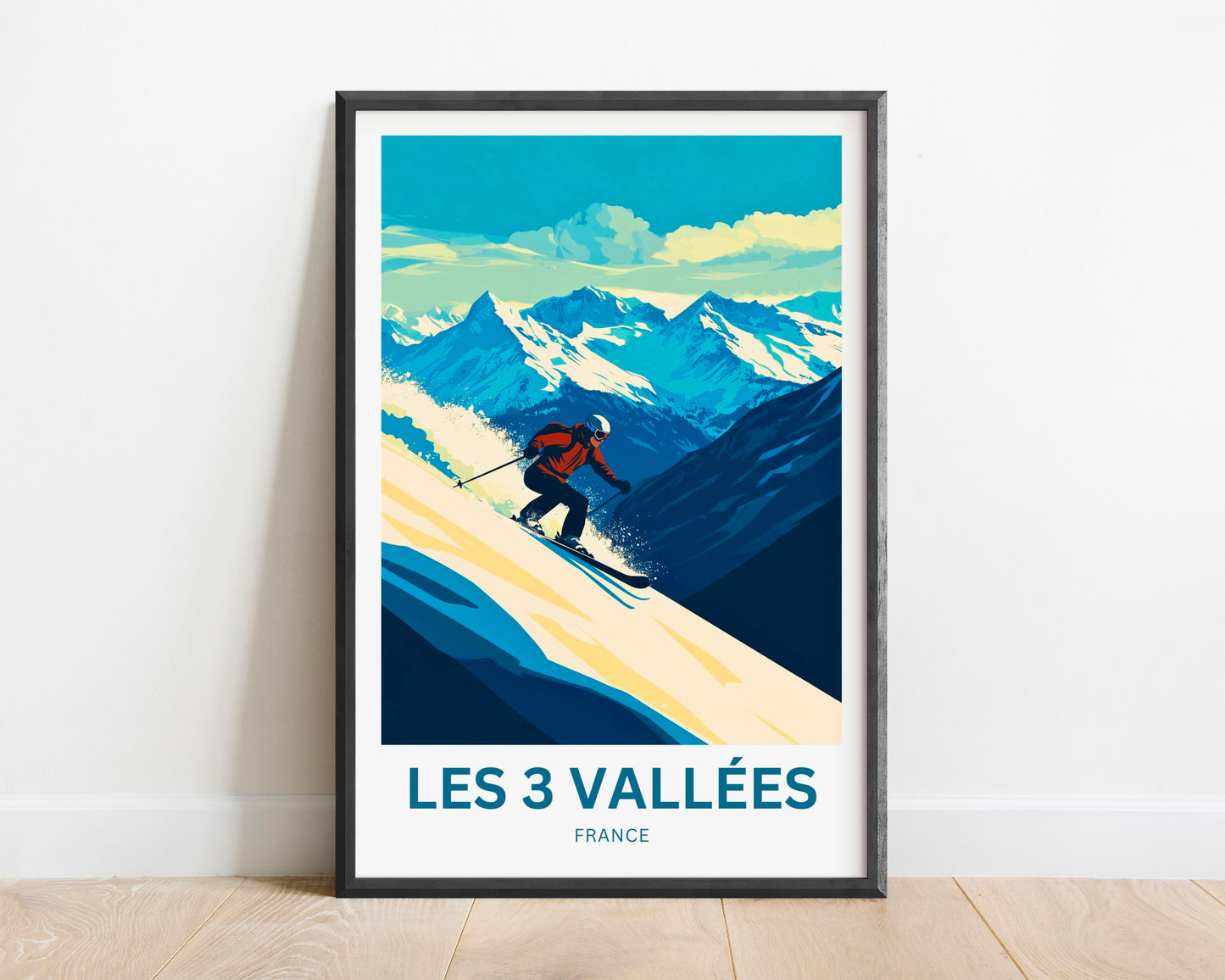 Les 3 Vallées Travel Poster - Ski in France