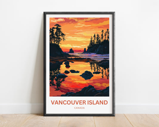 Vancouver Island Travel Poster - The Sunset Wilderness Beyond