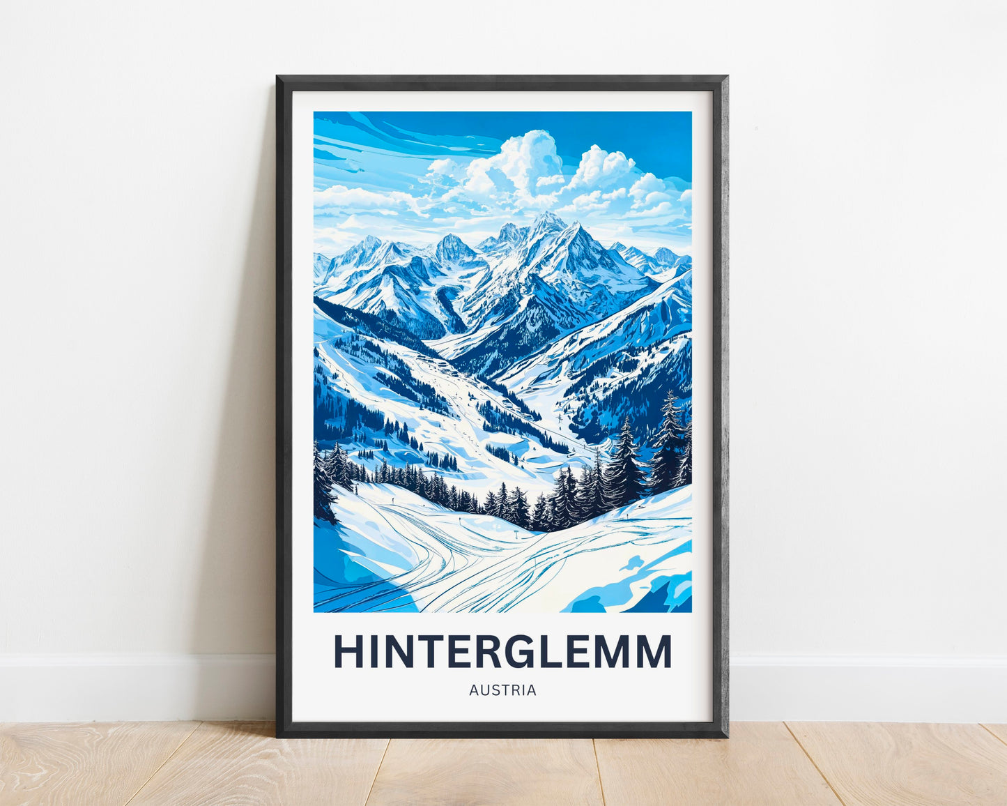 Hinterglemm Travel Poster - Austrian Hinterglemm Winter Wonderland
