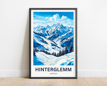 Hinterglemm Travel Poster - Austrian Hinterglemm Winter Wonderland
