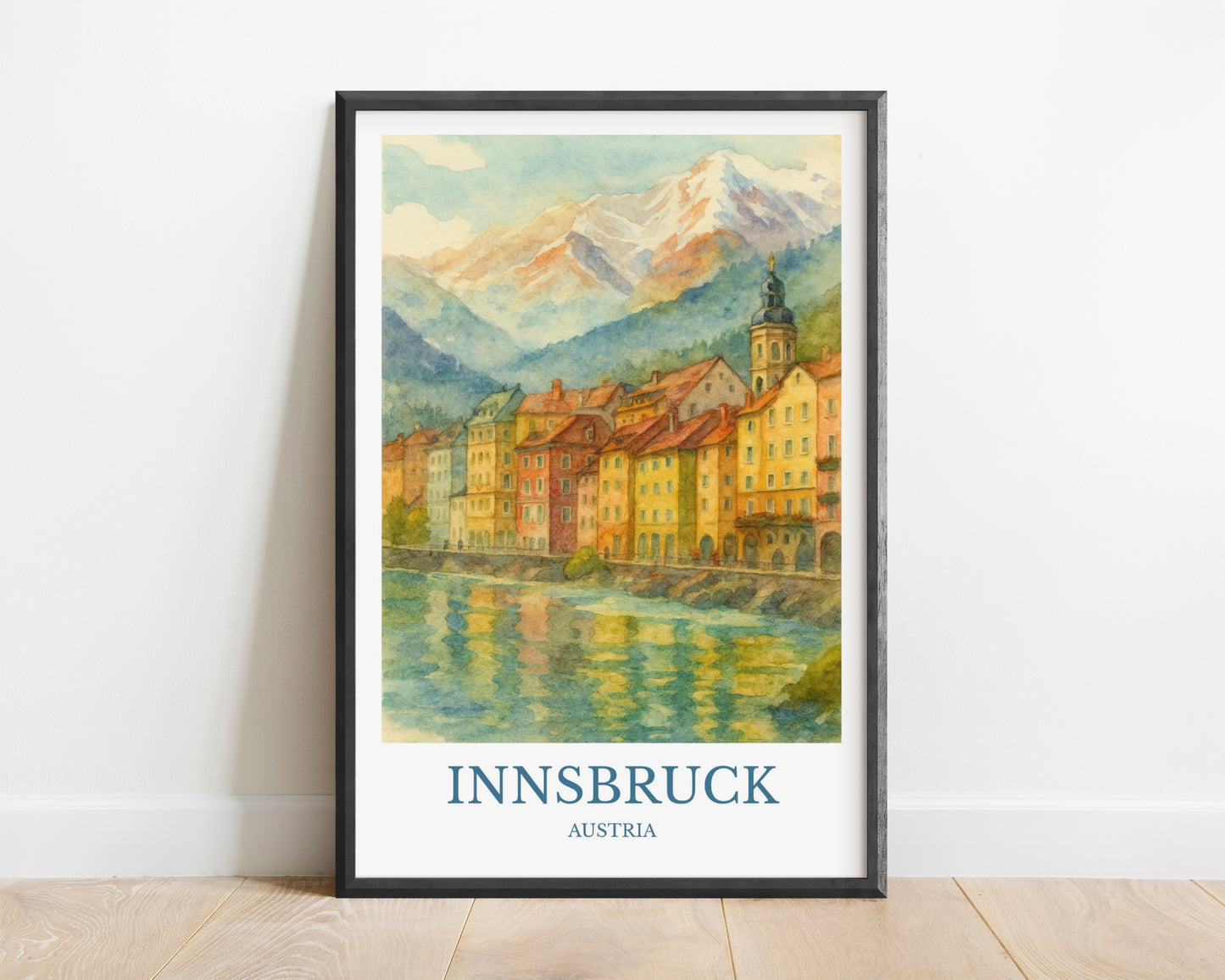Innsbruck, Watercolor design poster, Austria Print, Innsbruck Wall Art