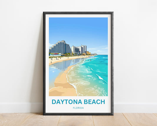 Daytona Beach, Florida Travel Poster - Coastal Escape
