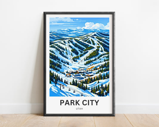 Park City Travel Poster- Stunning Park West Ski View
