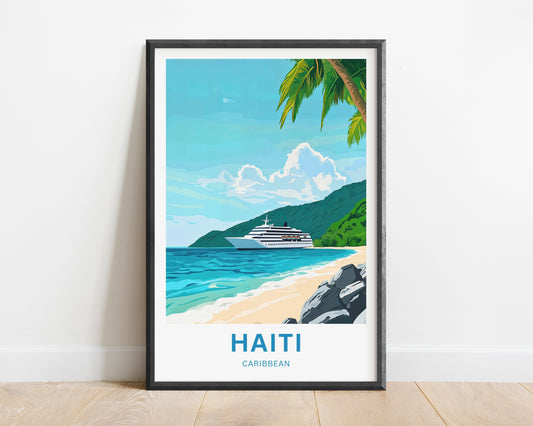 Haiti Travel Poster - Cruise to the Heart of Caribbean Beach