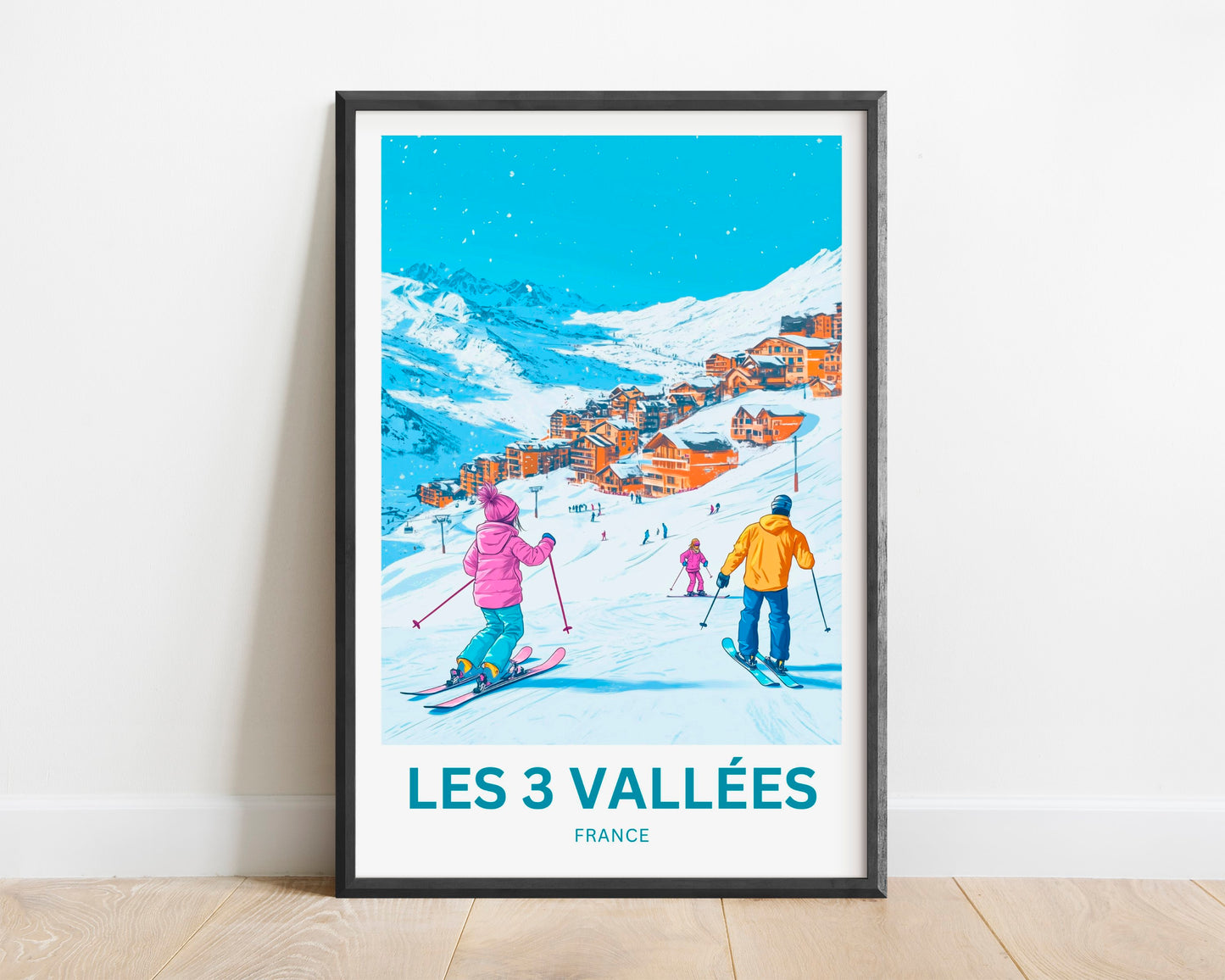 Les 3 Vallées Travel Poster  - Winter's Adventure