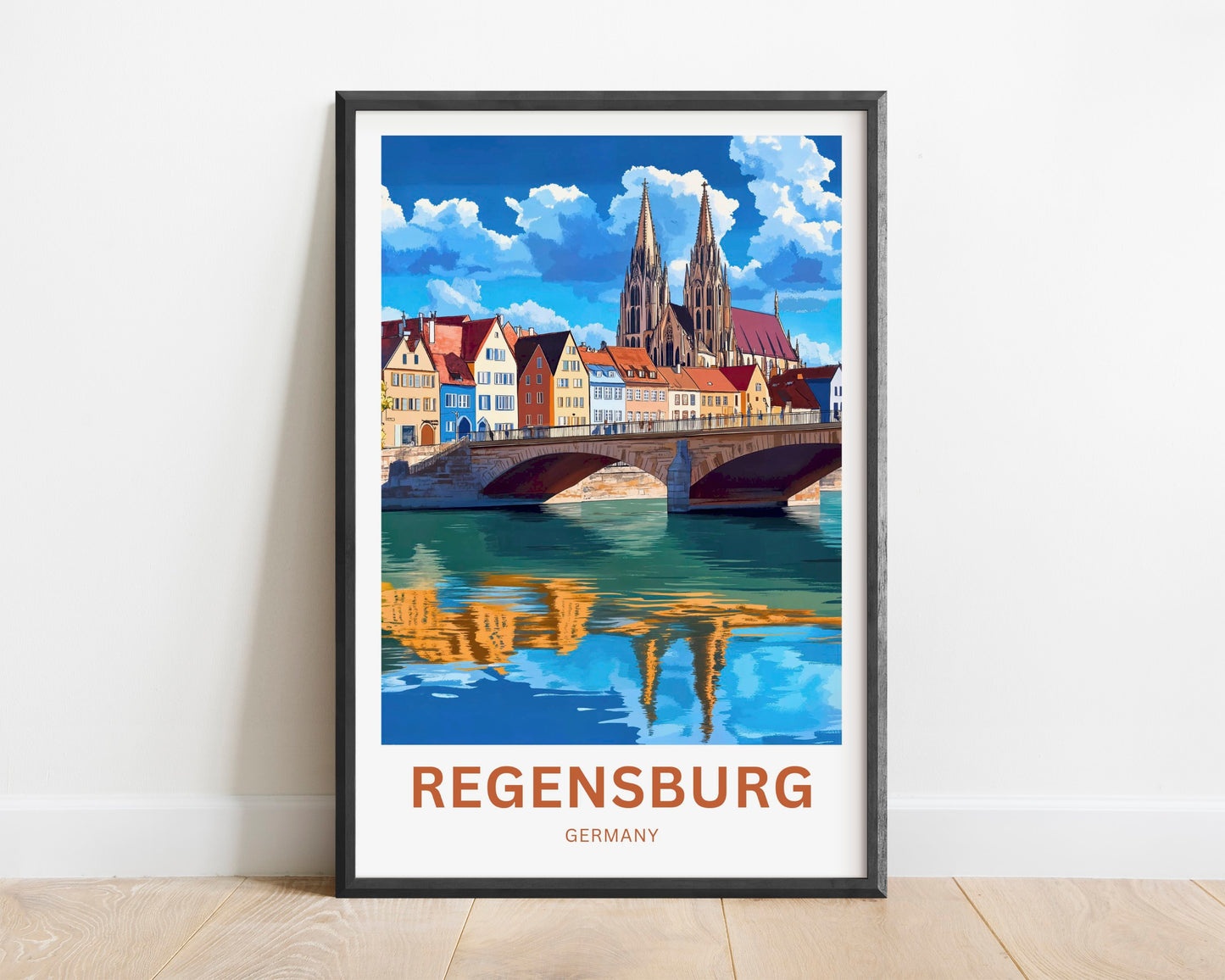 Regensburg Travel Poster -  Danube River