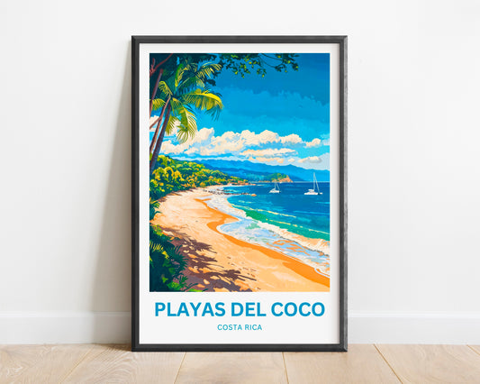 Playas del Coco Travel Poster  - Stunning Waters of Costa Rica
