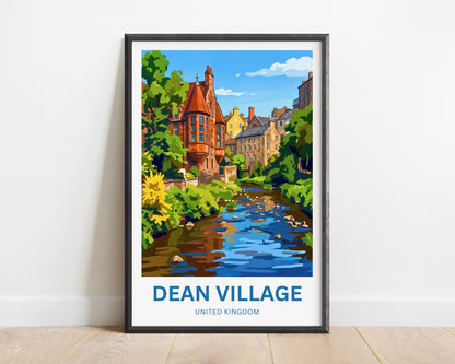 Dean Village Travel Poster - Tranquil Village Escape